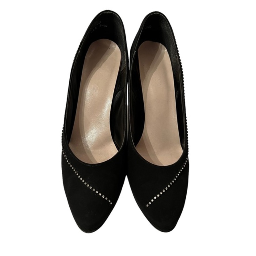 Black Jewel High Heels With Rhinestones         Size 9 1/2 B